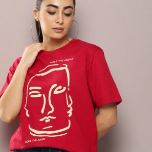 Girls_Red Round Neck T- Shirt