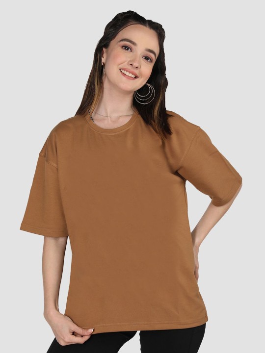 Women Half Sleeves Plain T-Shirt